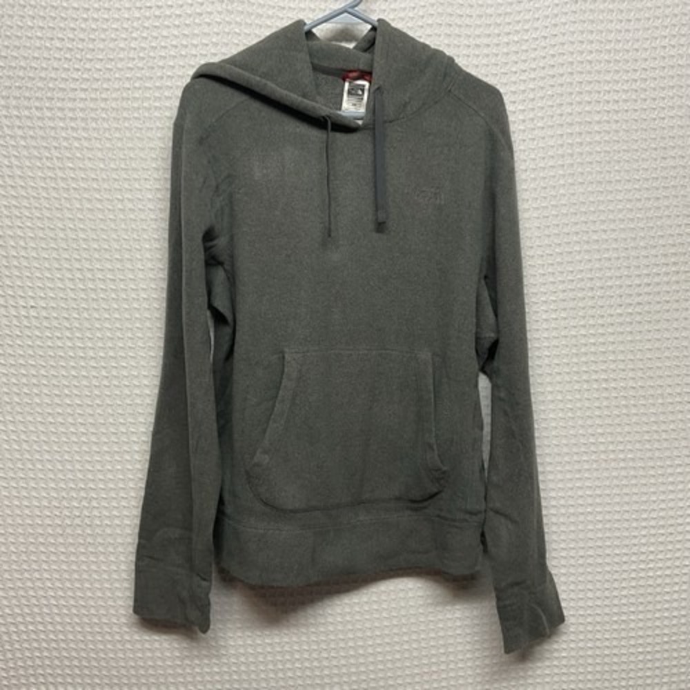 The North Face Gray Long Sleeve Hooded Pockets Fleece Hoodies Sweatshirt Men‎ M